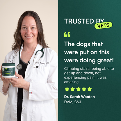 "Protect your dog's joints and hips naturally with Wuffu's New Zealand Green-Lipped Mussel"